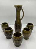 Vintage Kaiser Stuhl Wines 6pc Stoneware Set Carafe 5 Goblets Barossa Australia