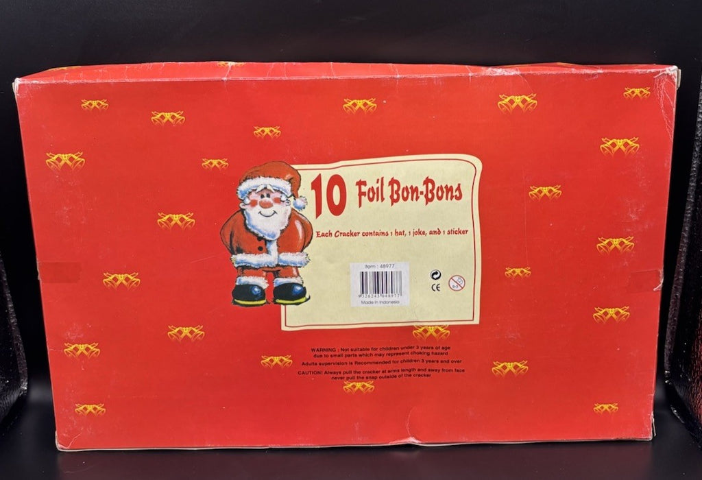 Christmas Crackers Bon Bons Set Of 10 Blue Silver Foil Santa Gift Box