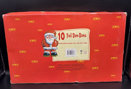 Christmas Crackers Bon Bons Set Of 10 Blue Silver Foil Santa Gift Box