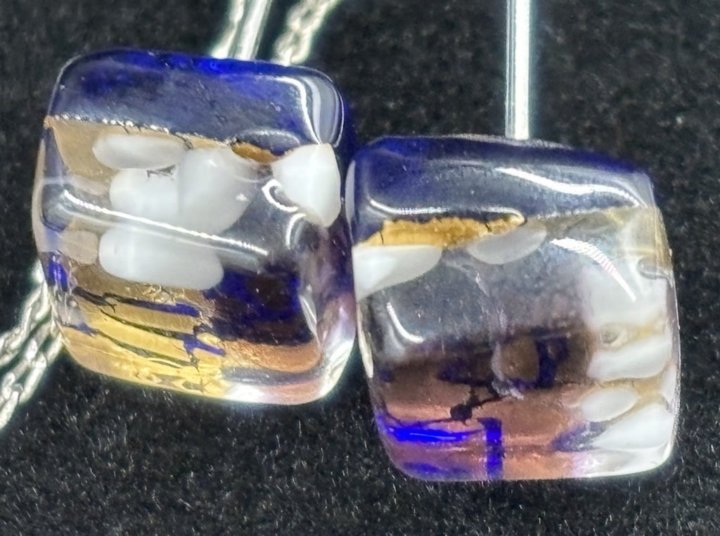 Vetro Murano art glass made in Italy Pendant Earrings Incl 925 Necklace