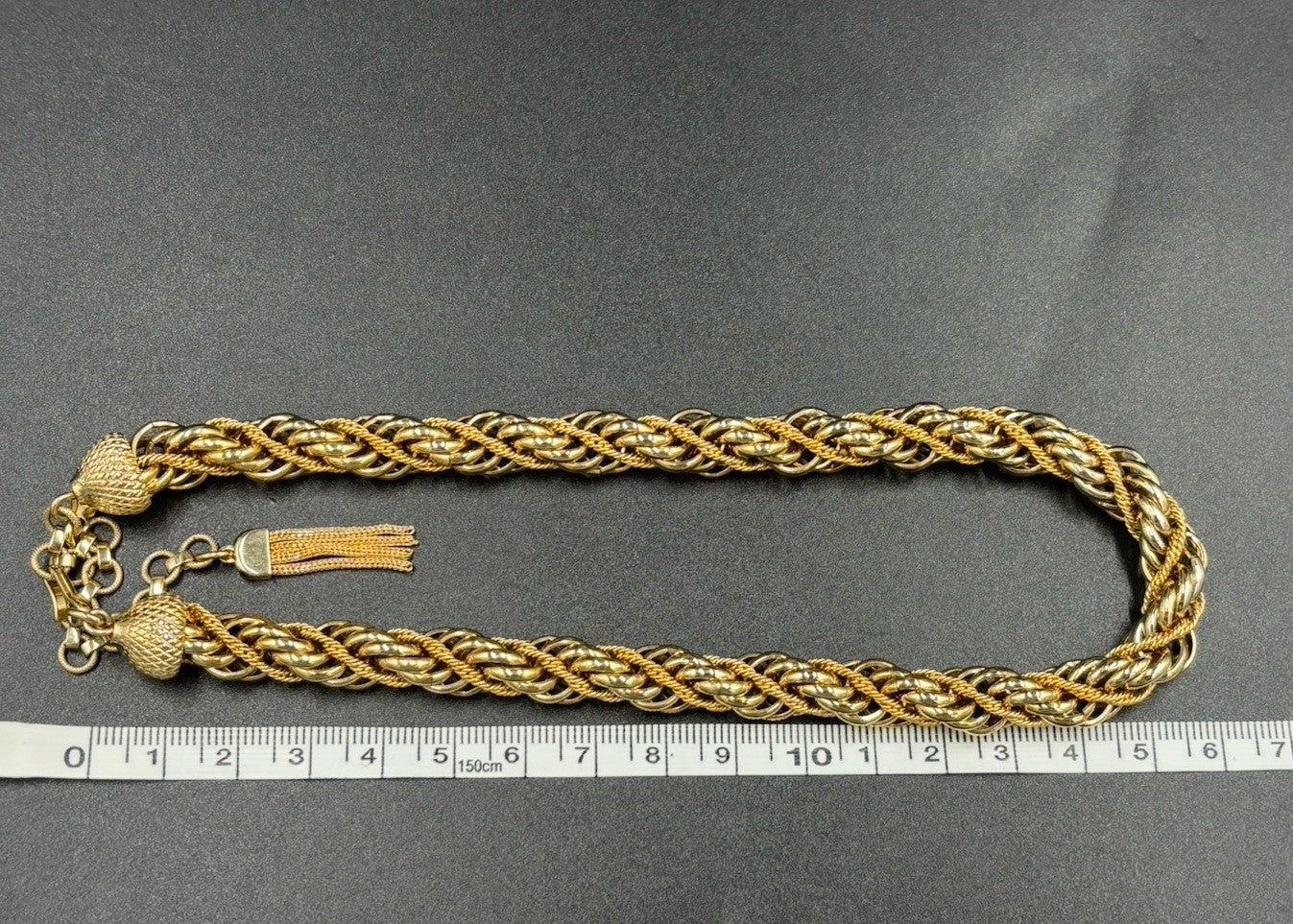 Vintage Monet Rope Twist Necklace 1980s Two Tone Gold Silver Choker