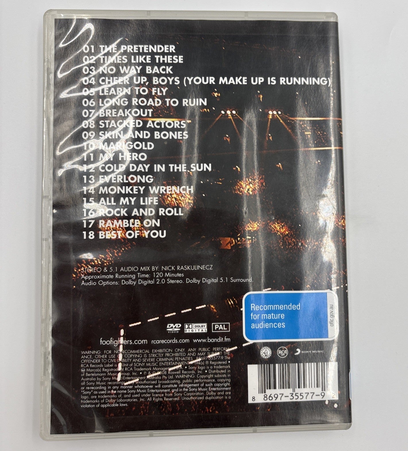 Foo Fighters Live at Wembley Stadium DVD 2008 Rock Concert PAL Region 4