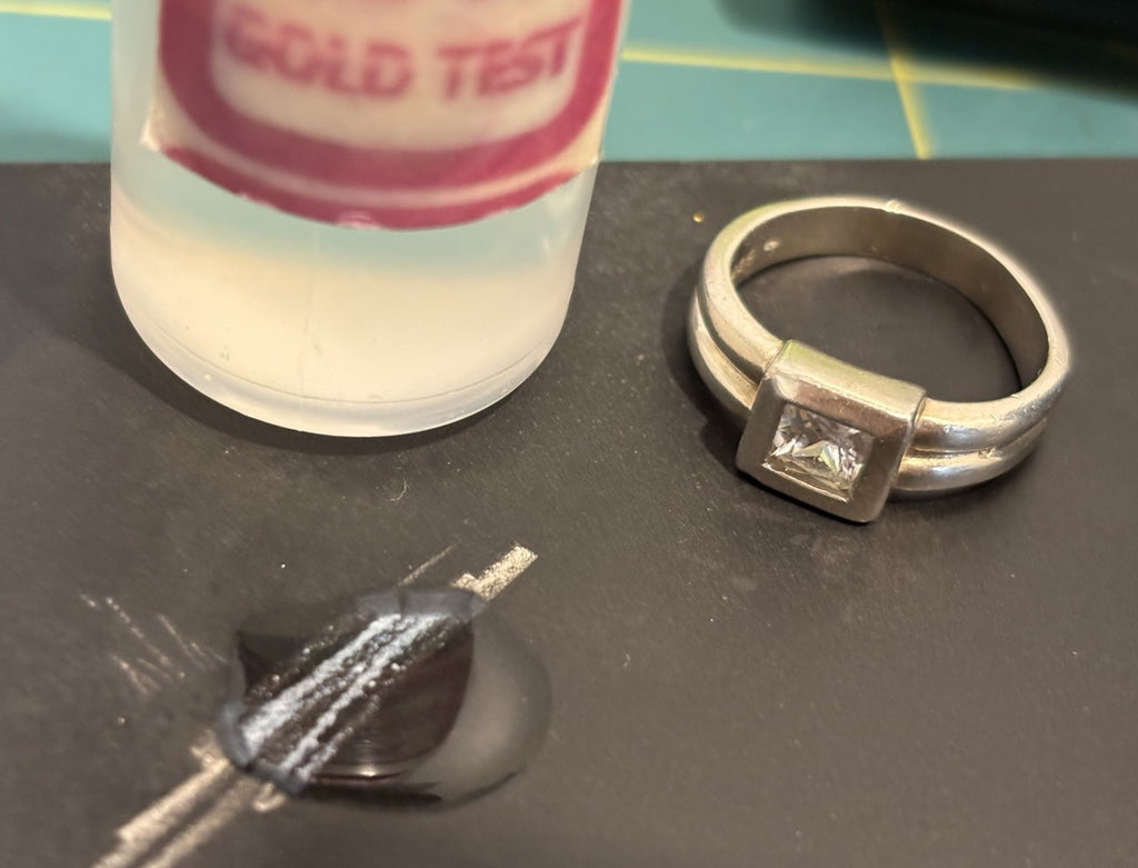 Vintage Sterling Silver Princess Cut CZ Modernist Ring Size 8 925