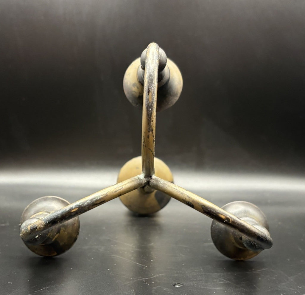 Vintage Brass 4 Arm Candelabra Removable Cups Patina Candle Holder