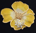 Kenneth Jay Lane KJL Rare Ladybug Pansy Brooch 22K Gold Enamel Signed