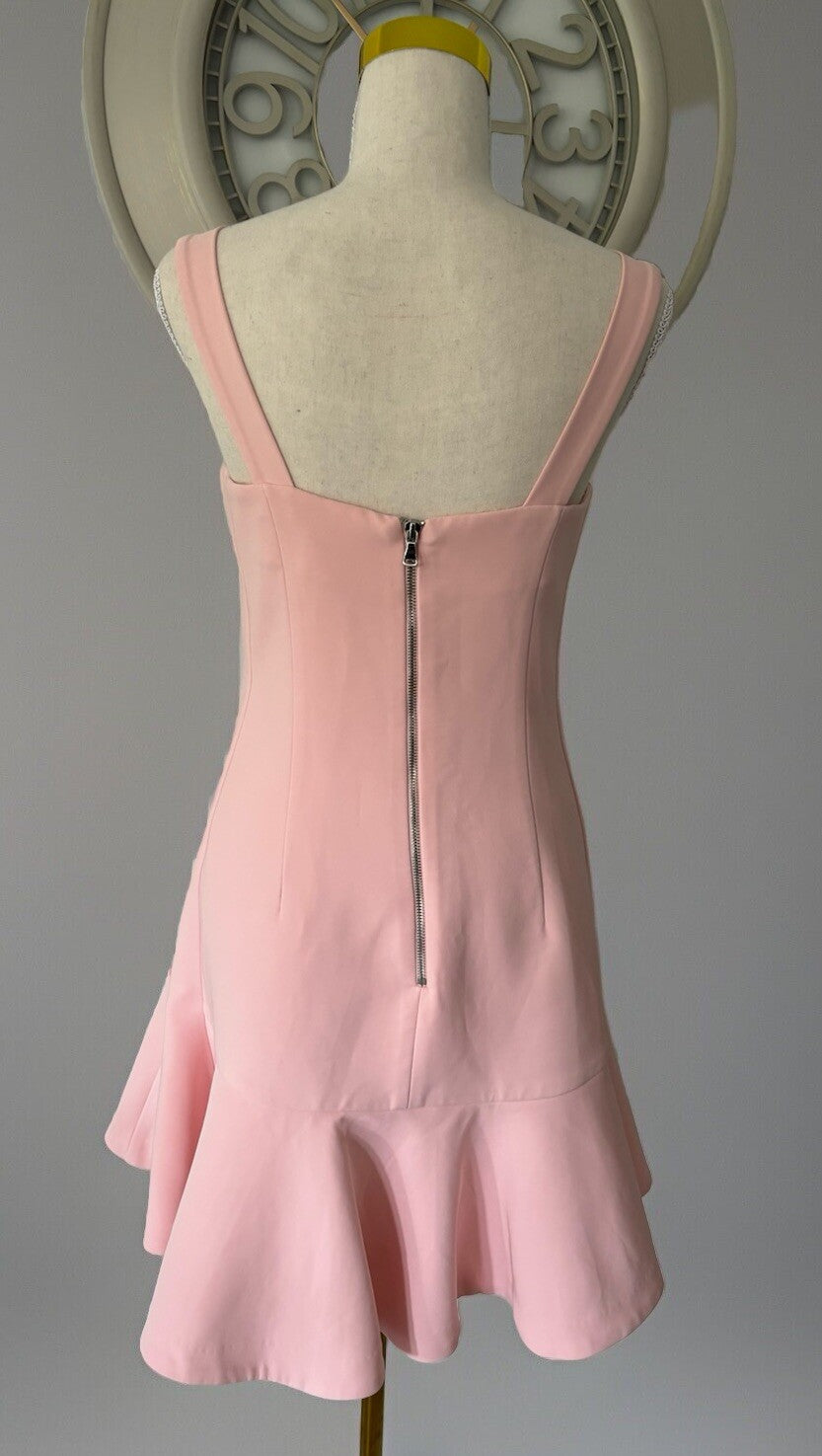 By Johnny Pink Fit & Flare Mini Dress Size 10 Women’s Designer Cocktail Party