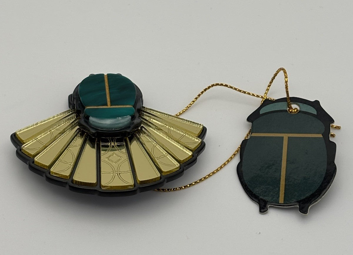 New in Box Erstwilder Brooch Egyptian Revival Scarab The Heart of Egypt 2020s