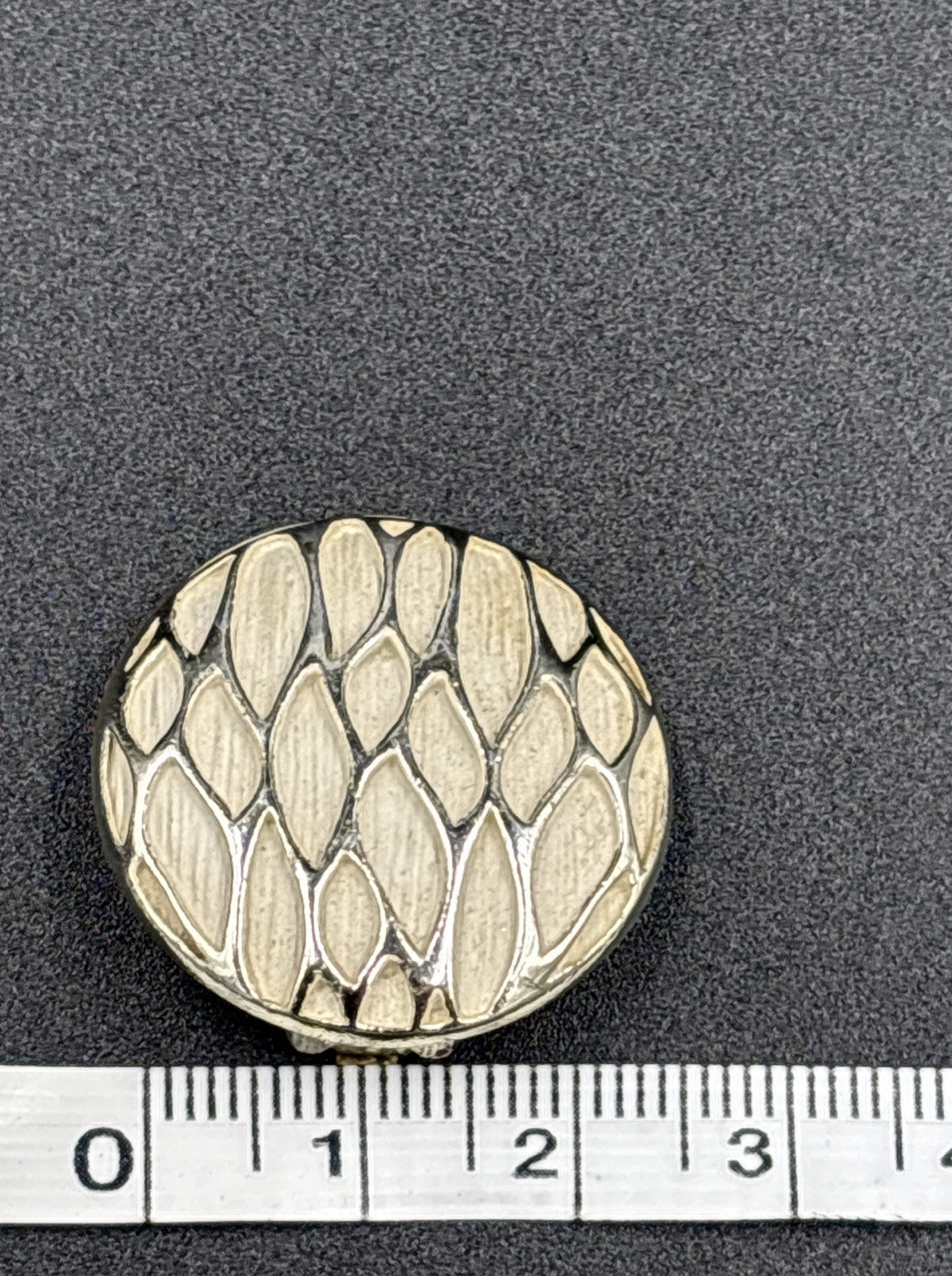 Vintage MARBOUX Clip-On Earrings – Silver-Tone Textured Round Statement
