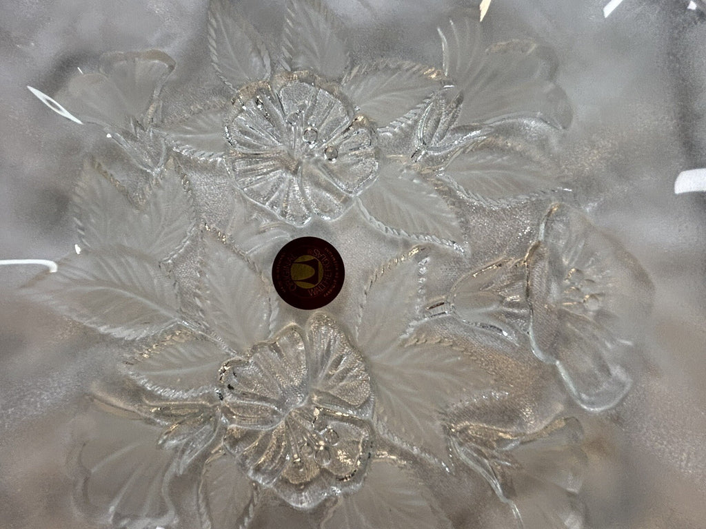 Vintage Walther Glass Mikasa Germany Flower Serving Bowl Candy Dish