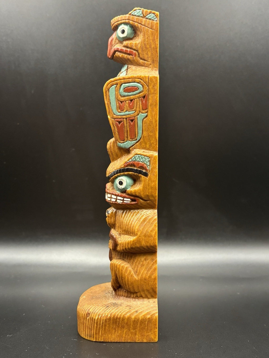 Hand Carved Wooden Tiki Totem Figure Hand Painted Tribal Folk Art Decor