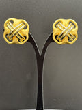 Vintage 80s Gold Clip-On Earrings Bold Designer Style High Quality.