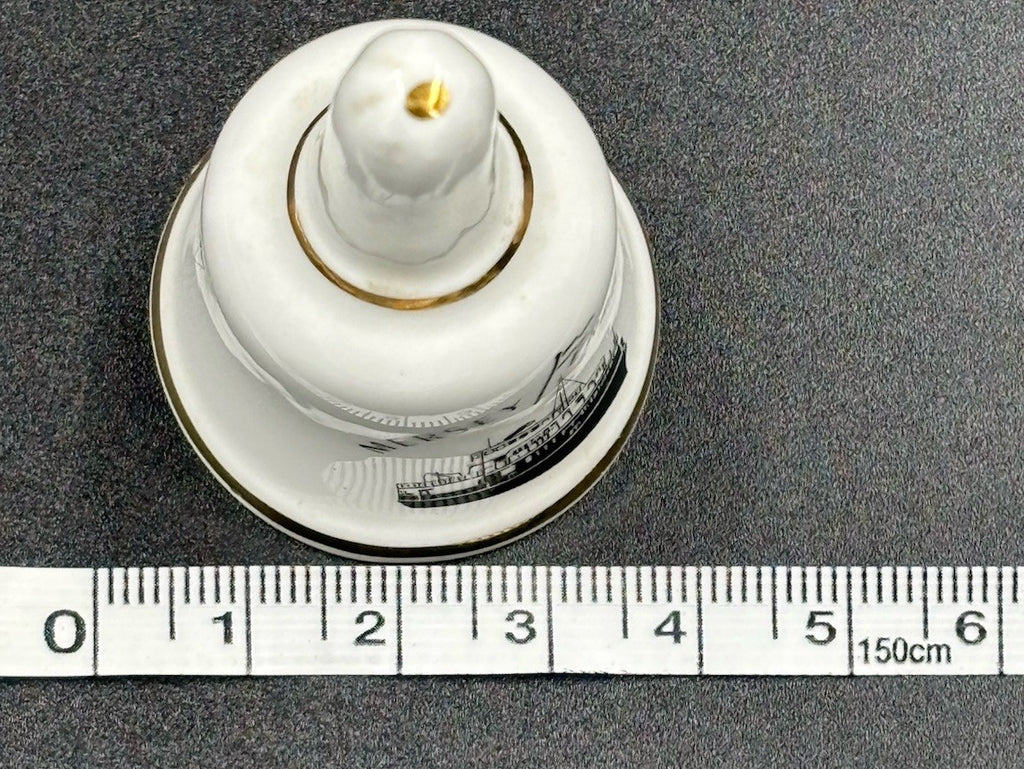 Vtg Fine Bone China Mid Century Porcelain Liverpool Service Bell White & Gold