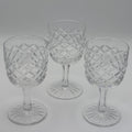 Vintage Bohemia Cut Crystal Diamond Starburst Liqueur Glasses Set of 3
