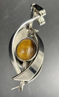 Golden Tiger Eye Silver Tone Pendant