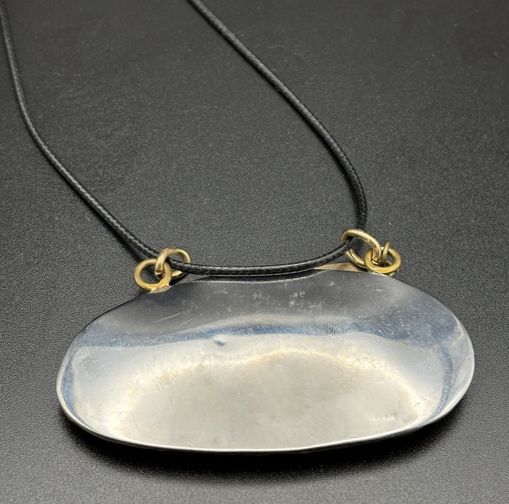 Minkpink Oversized Blue Agate Slice Gold Frame Necklace