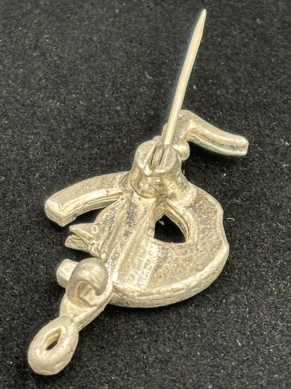 Vintage Horse Head Horseshoe Brooch Silver Tone Equestrian Good Luck Jewelry