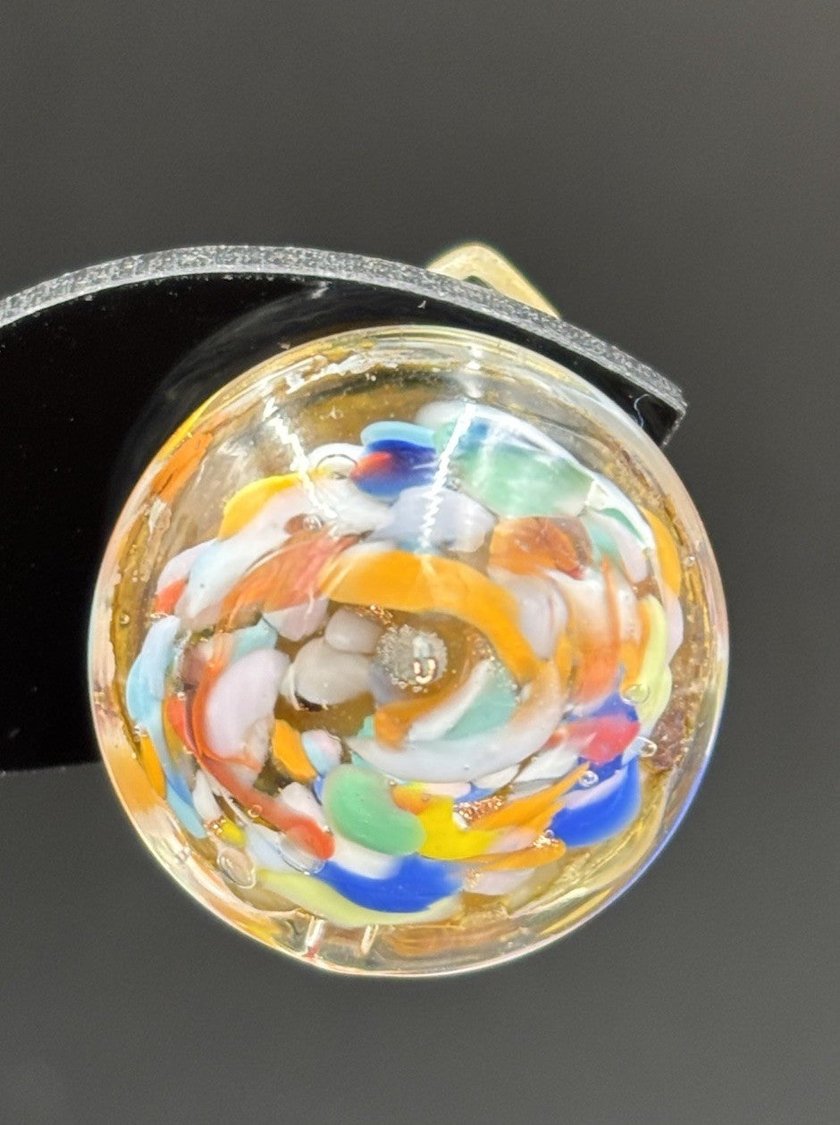 Vintage Murano Glass Clip On Earrings Blown Art Glass