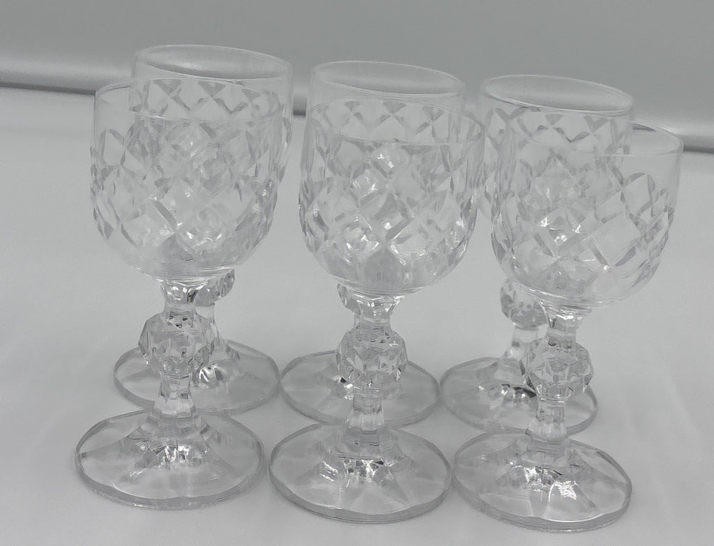 Vintage Bohemia Crystal Bristol Cut Glass Liqueur Glasses Set of 6 Boxed Czech