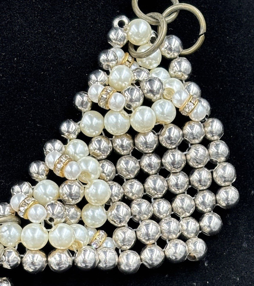 Anthropologie Pam Hiran Pearl Bib Necklace Vintage Collar Statement Beaded