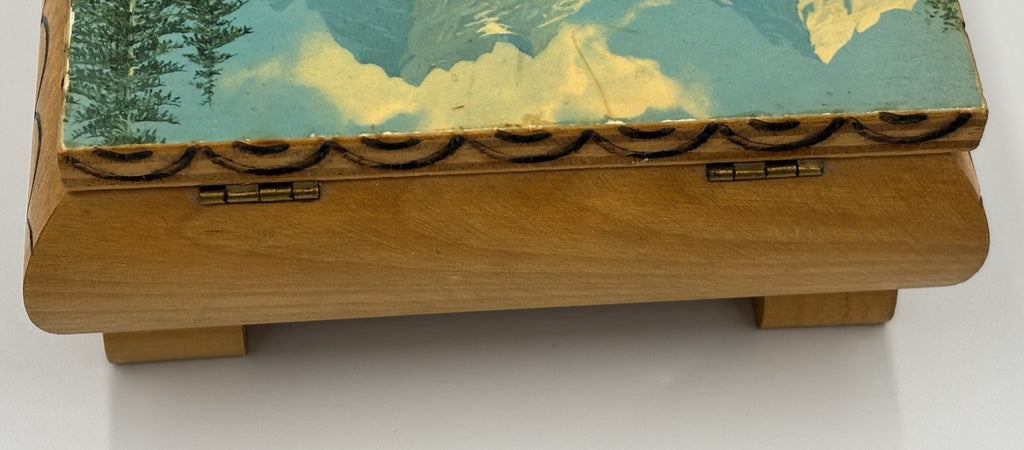 Vintage Swiss Reuge Love Story Music Jewellery Box. Signed Si.aniona.a. Wooden