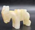 Vintage Hand Carved Onyx Donkey Figurine Banded Calcite Stone Animal