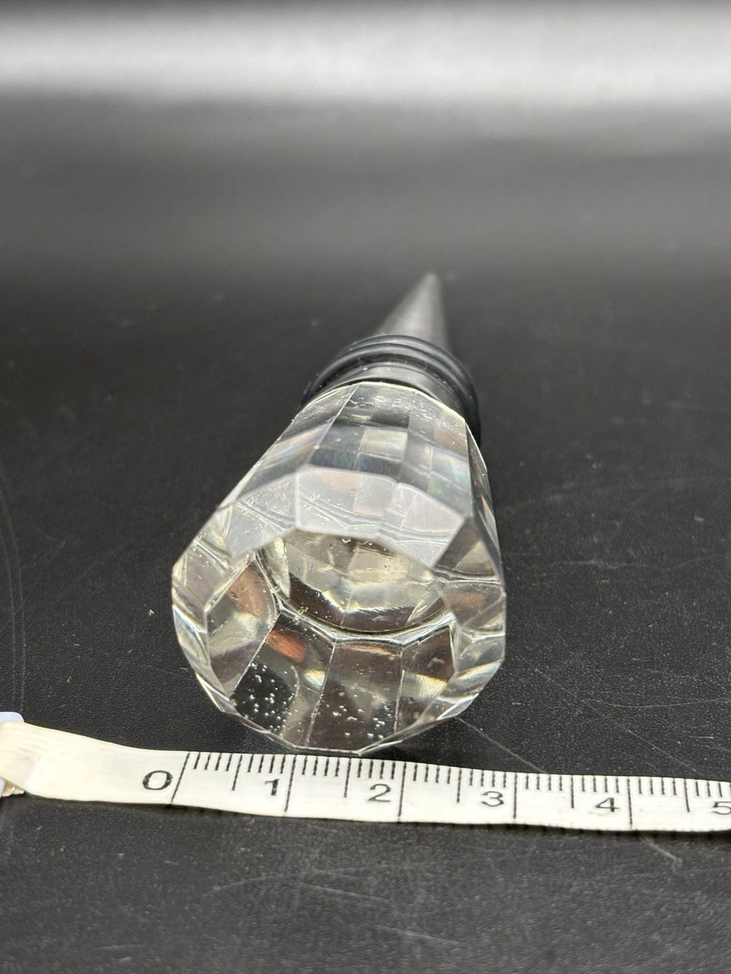 Faceted Cut Glass Style Wine Bottle Stopper Stainless Steel Airtight Barware