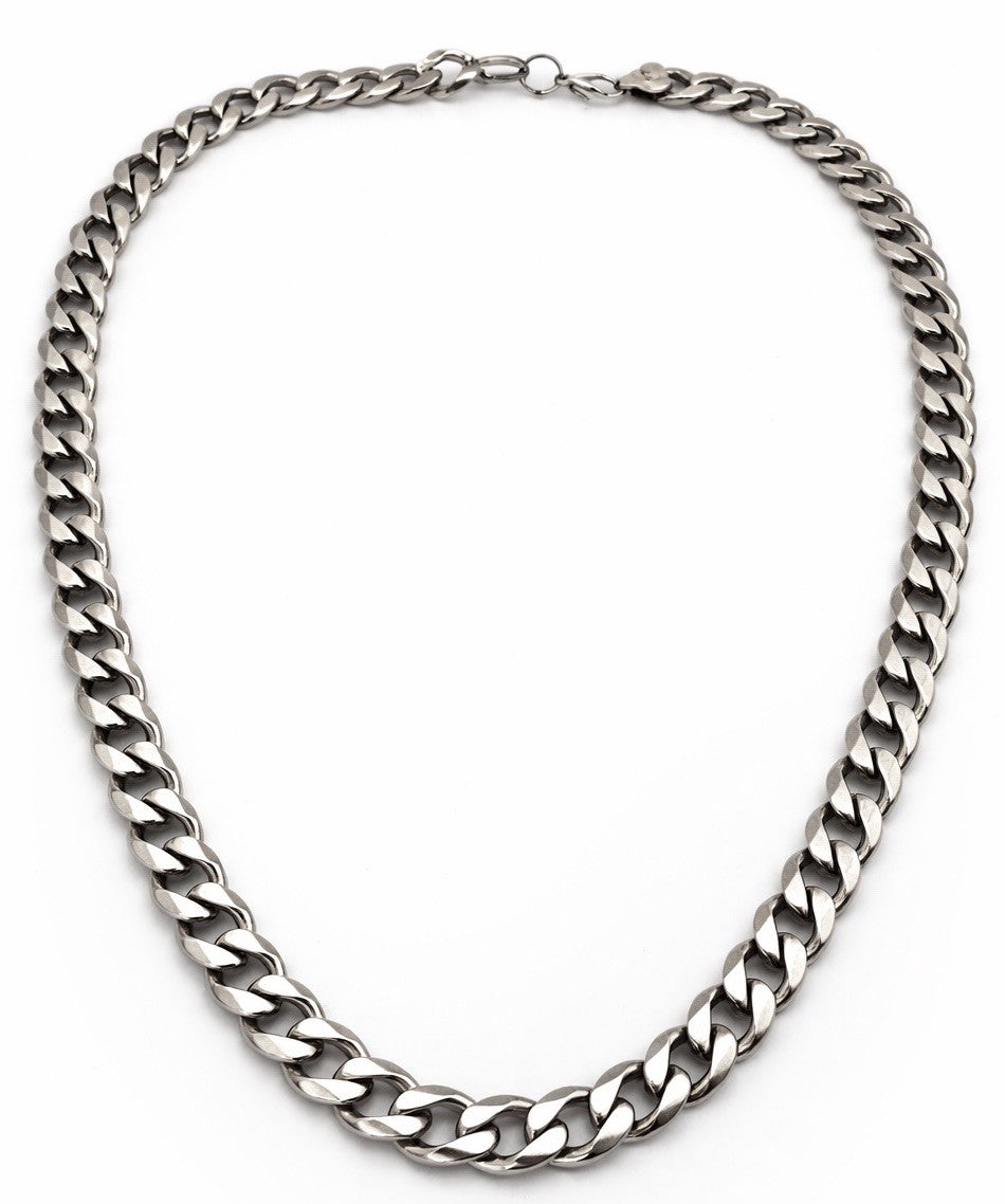 Vintage Italian Sterling Silver Curb Chain 7.1mm Necklace 51g Heavy 925 Italy
