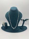 Vintage Aurora Borealis Crystal Parure Necklace Earrings Brooch Set 1950s