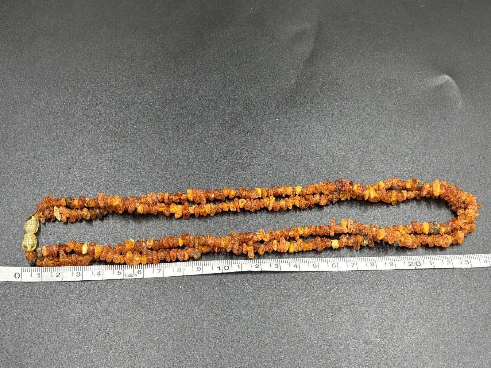 Vintage Baltic Amber Necklace Cognac Nugget Beads Double Strand