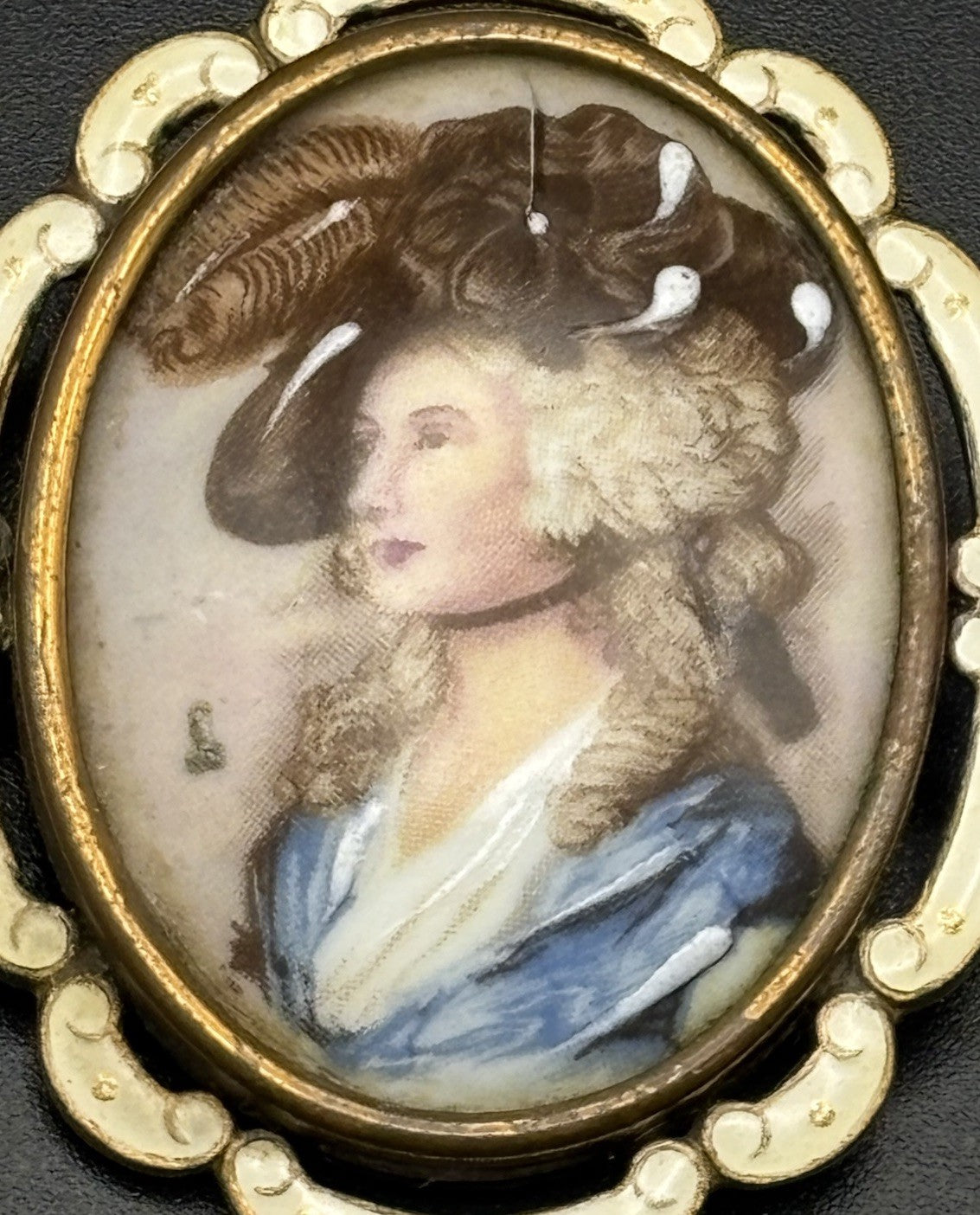 Vintage TLM Thomas L Mott Portrait Brooch Made In England 1930s