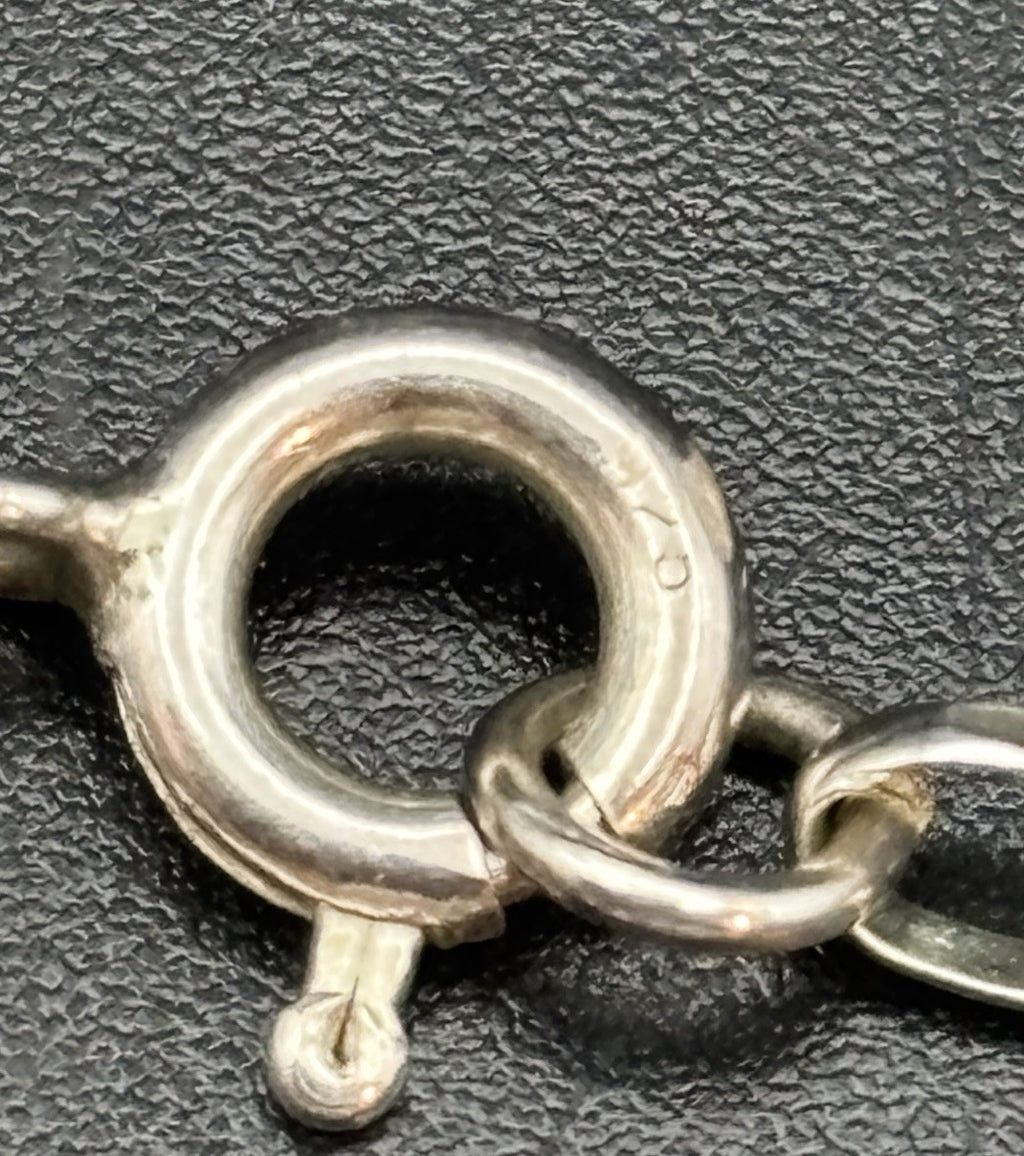 Vintage 925 Sterling Silver Oval Link Bracelet Italy 17cm
