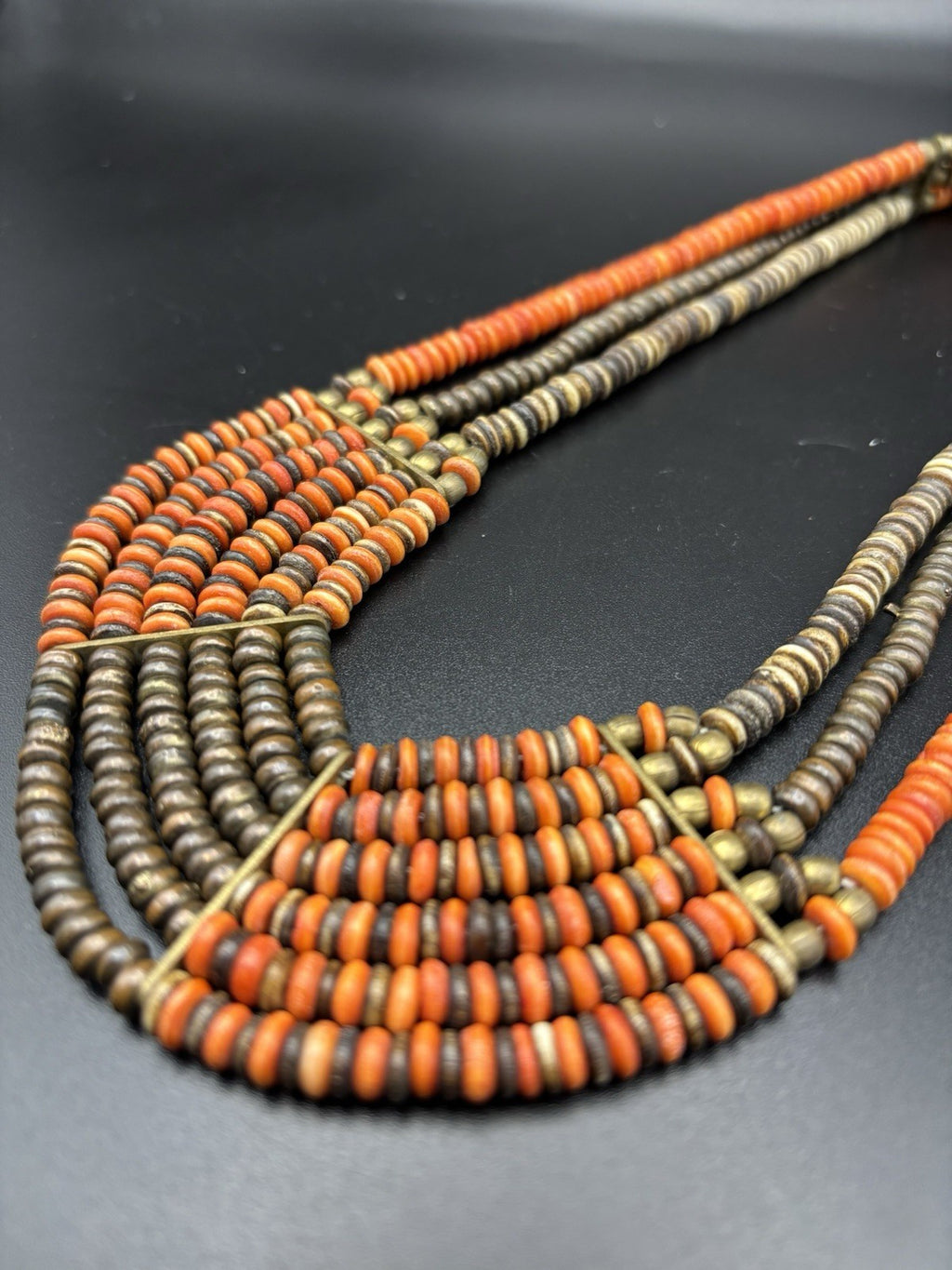 Vintage Tribal Multi Strand Beaded Statement Necklace Boho Ethnic