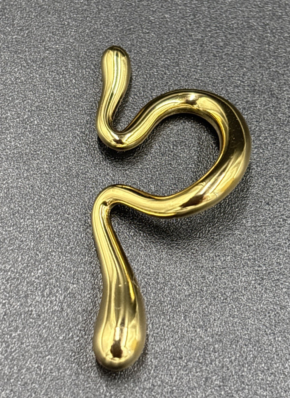 Vintage Modernist Gold Tone Ear Cuffs Pair Sculptural Molten Statement Jewelry
