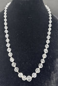 Vintage Czech Crystal Necklace Sterling Silver Octagon Faceted Cut Beads