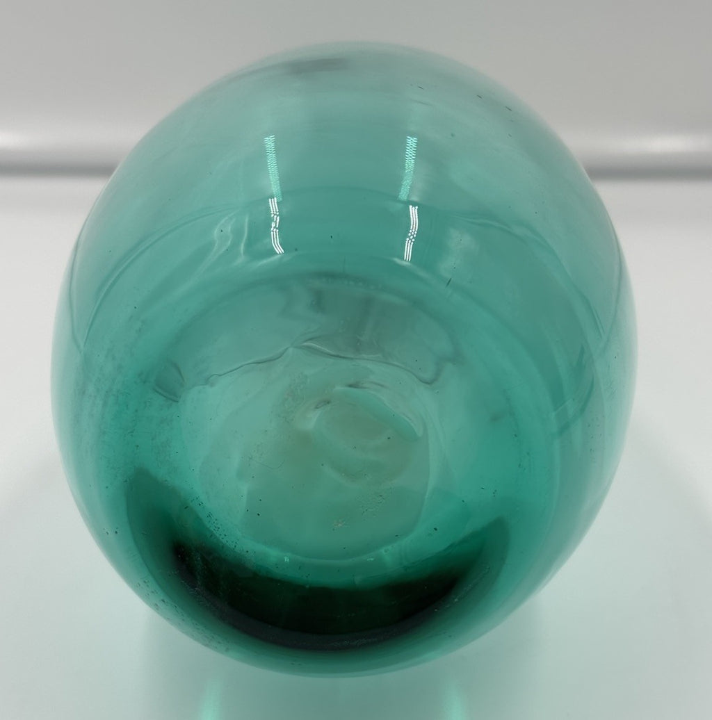 Mid Century Italian Empoli Art Glass Vase Aqua Teal Hand Blown *
