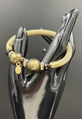 Vintage Murano Glass Bracelet – Gold Tone with Crystal Accents