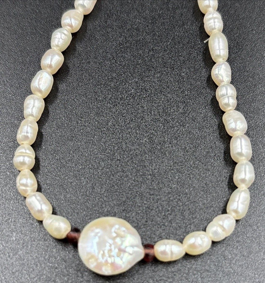 Vintage Baroque Pearl Necklace Bracelet Set 3 Strand Sterling Clasp