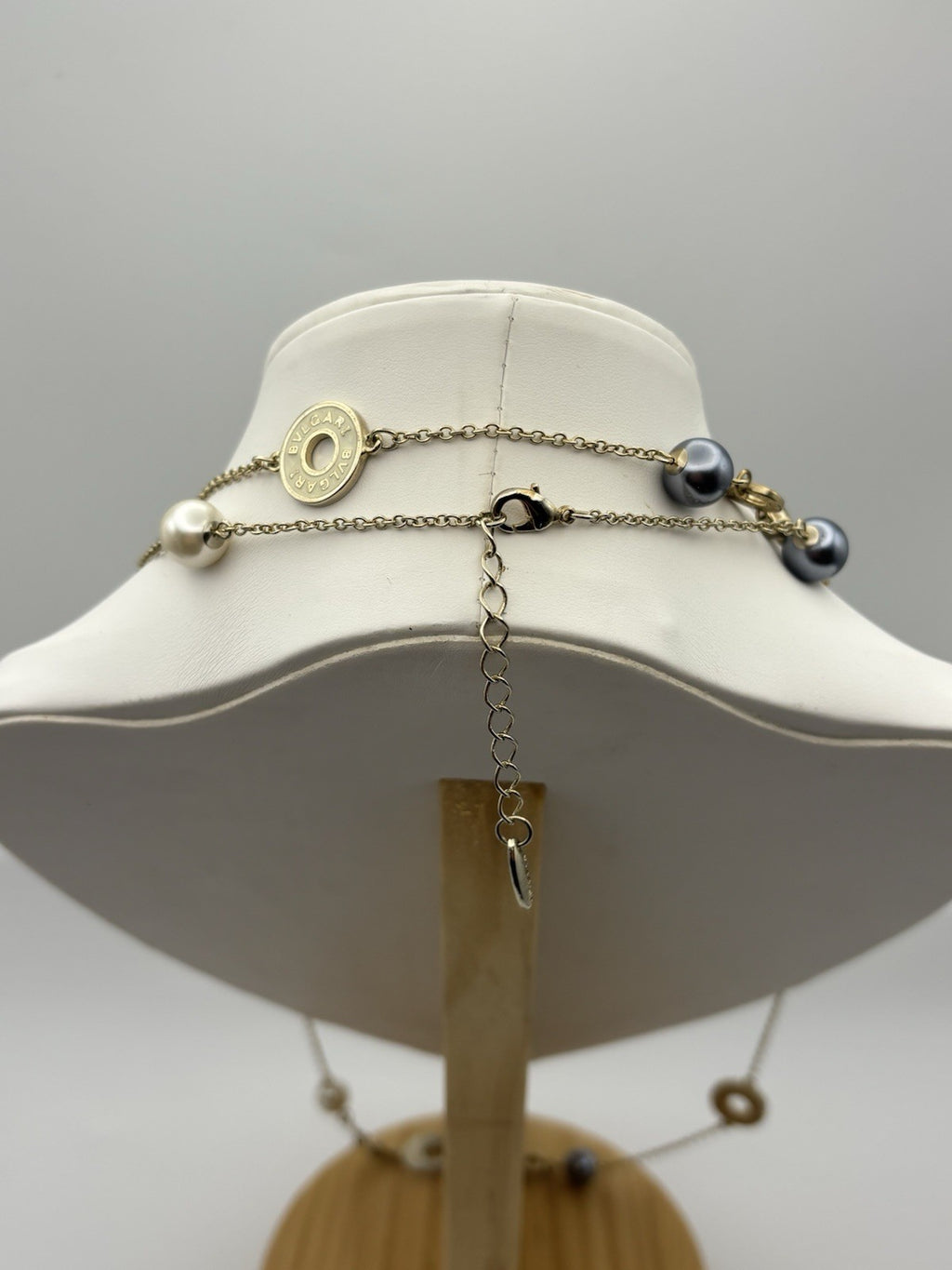 Long Station Necklace 120cm Gold Tone Enamel Disc Pearl Beads Adjustable