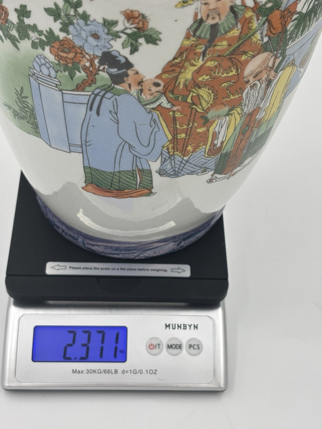 Large Vintage Chinese Porcelain Vase Crane Pine Landscape Hand Painted