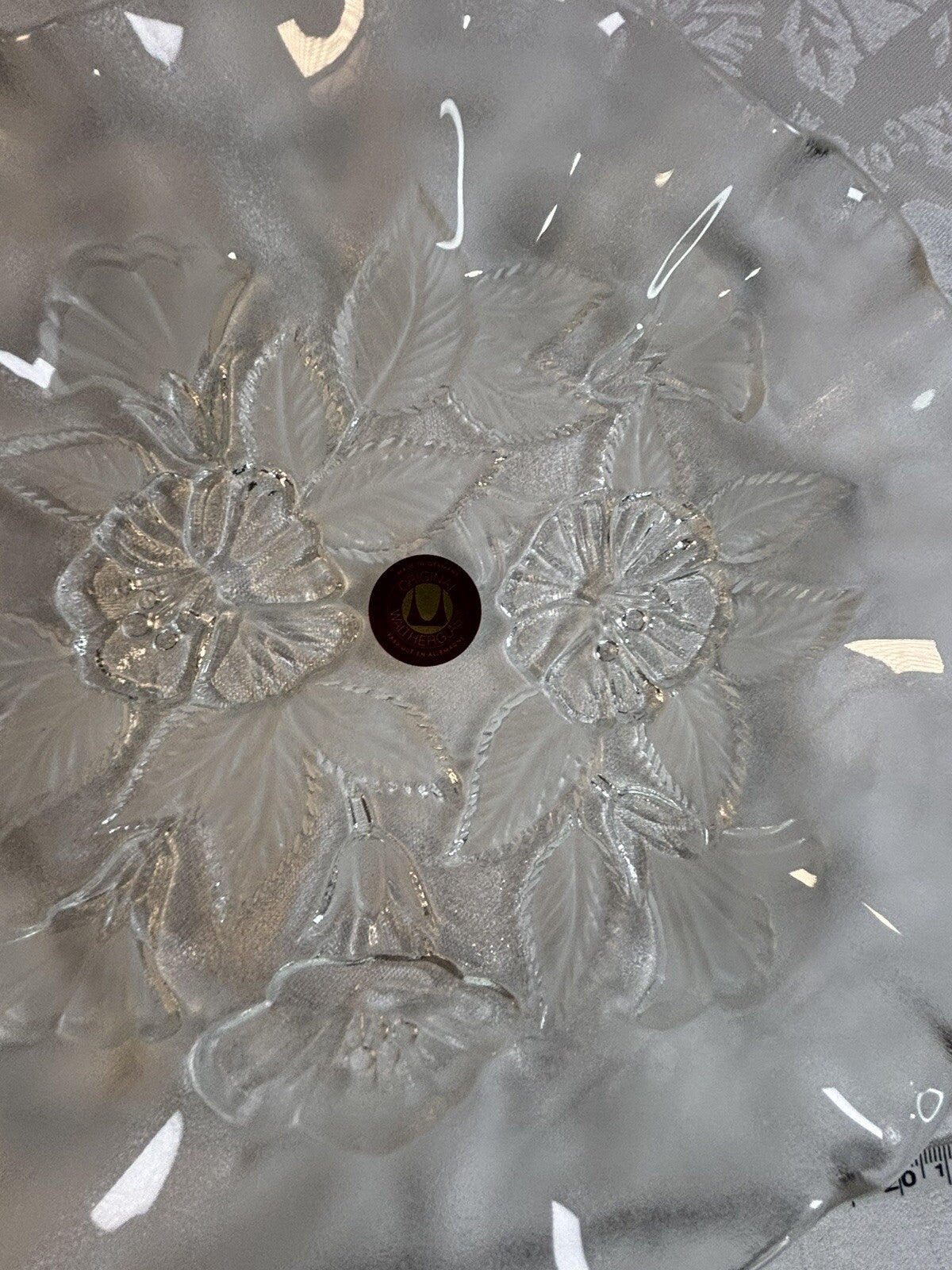 Vintage Walther Glass Mikasa Germany Flower Serving Bowl Candy Dish