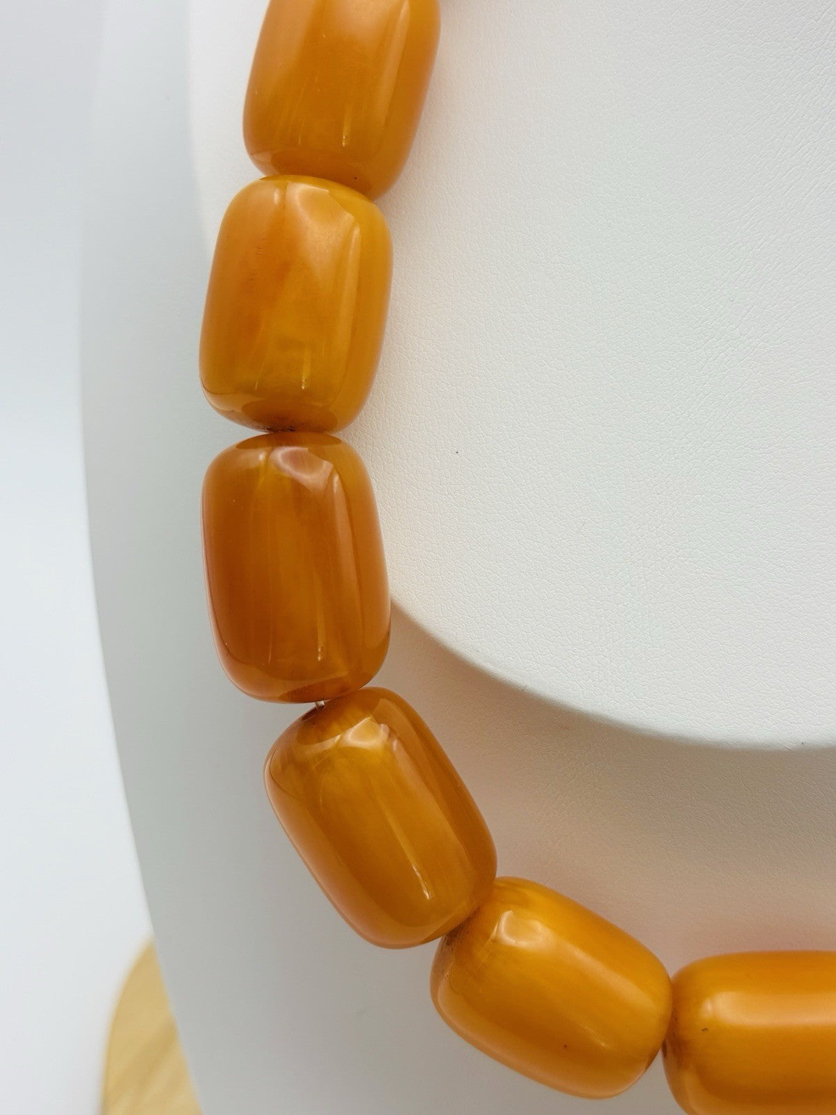 Vintage Butterscotch Bakelite Catalin Necklace 116g Art Deco Barrel Beads
