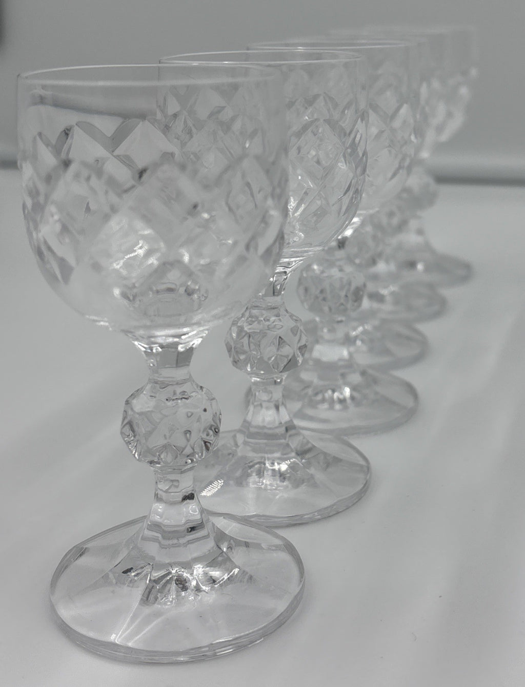 Vintage Bohemia Crystal Bristol Cut Glass Liqueur Glasses Set of 6 Boxed Czech