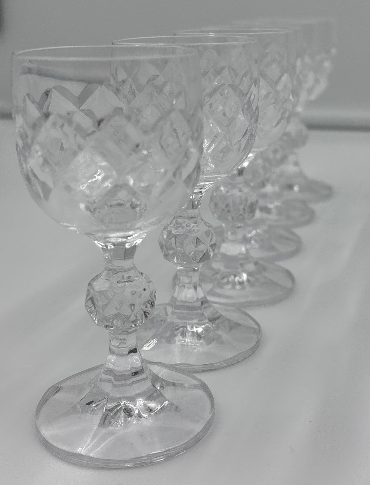 Vintage Bohemia Crystal Bristol Cut Glass Liqueur Glasses Set of 6 Boxed Czech