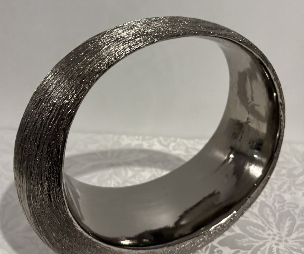 Bouclair Silver Chrome Ceramic Round Ring Sculpture Modern Table Centerpiece