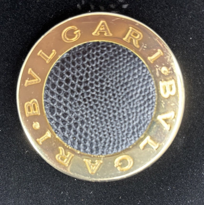 BVLGARI Round Slide Mirror Gold Tone 1 Piece Set.