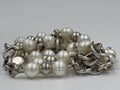 Vintage 925 Sterling Silver 10mm Freshwater Pearl Station Necklace 88cm