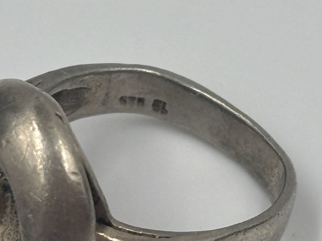 Vintage Sterling Silver Pool 8 Ball Ring Billiards Novelty US 8.25