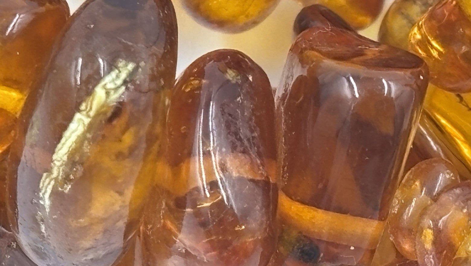 Natural Baltic Amber Necklace Double Strand Polished Cognac Nugget Beads Genuine