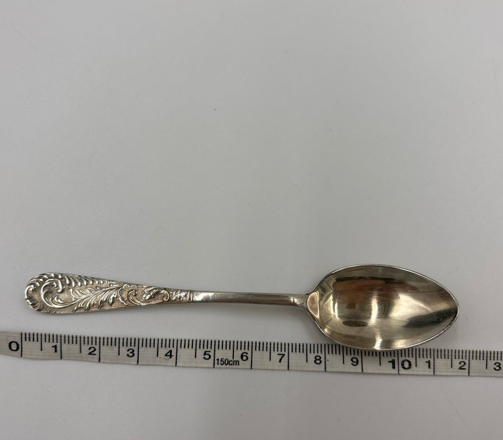 Vintage EPNS Silver Teaspoon Set with Sugar Tongs in Box Ornate Scroll Design