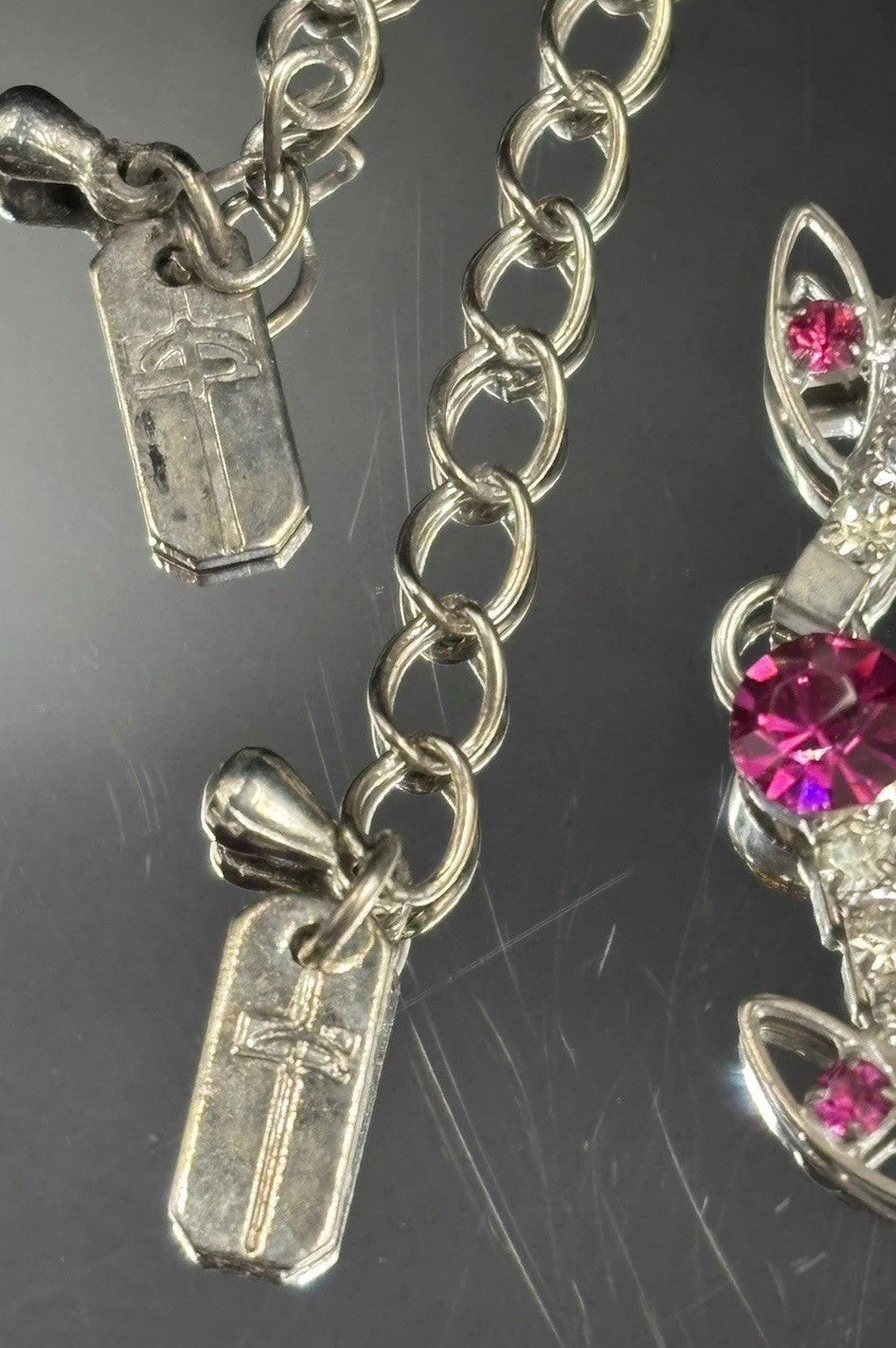 1950s Aurora Borealis Style Crystal Spray Brooch Claw Set Silver Tone